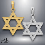 Load image into Gallery viewer, 14K Yellow or White Gold Star of David Pendant with Necklace Chain Options
