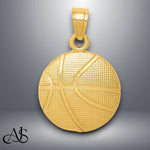 Load image into Gallery viewer, 14K Yellow Gold Basketball Pendant with Necklace Chain Options

