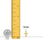 Load image into Gallery viewer, 14K Yellow Gold Tiny Cross Charm with Necklace Chain Options
