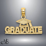 Load image into Gallery viewer, 14K Yellow Gold Polished GRADUATE Under Cap Charm with Necklace Chain Options
