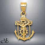 Load image into Gallery viewer, 14K Yellow Gold Mariners Cross Pendant with Necklace Chain Options
