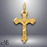 Load image into Gallery viewer, 14K Yellow Gold INRI Diamond-cut Crucifix Charm with Necklace Chain Options
