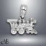 Load image into Gallery viewer, 14K Yellow Gold or White Gold 3-D Miniature Train Charm with Necklace Chain Options
