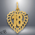 Load image into Gallery viewer, 14K Yellow Gold 16,18,21,25,50 Numbers in a Heart Charm with Necklace Chain Options
