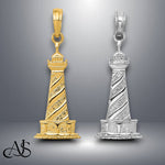 Load image into Gallery viewer, 14K Yellow Gold or White Gold Lighthouse Pendant with Necklace Chain Options
