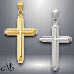 Load image into Gallery viewer, 14K Yellow Gold or White Gold Polished Cross Pendant with Necklace Chain Options
