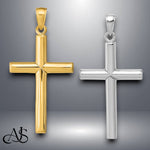 Load image into Gallery viewer, 14K Yellow Gold or White Gold Polished Cross Pendant with Necklace Chain Options
