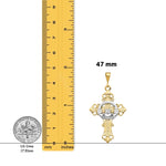 Load image into Gallery viewer, 14K Two-tone Gold Claddagh Cross Pendant with Necklace Chain Options
