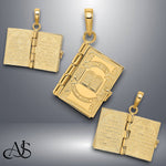 Load image into Gallery viewer, 14K Yellow Gold 3D Ten Commandments Bible Pendant with Necklace Chain Options
