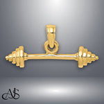 Load image into Gallery viewer, 14K Yellow Gold Solid Polished 3-D Dumbbell Charm with Necklace Chain Options
