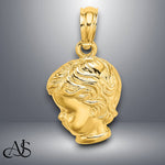 Load image into Gallery viewer, 14K Yellow Gold Girl or Boy Head Charm with Necklace Chain Options
