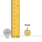 Load image into Gallery viewer, 14K Yellow Gold with White Rhodium Polished Diamond-Cut Sand Dollar Pendant with Necklace Chain Options
