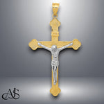 Load image into Gallery viewer, 14K Two-tone Gold INRI Crucifix Pendant with Necklace Chain Options
