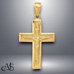 Load image into Gallery viewer, 14K Yellow Gold Polished Crucifix Pendant with Necklace Chain Options
