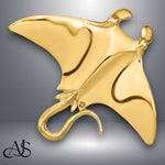 Load image into Gallery viewer, 14K Yellow Gold Manta Ray Slide with Necklace Chain Options
