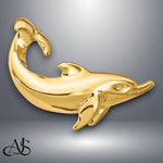 Load image into Gallery viewer, 14K Yellow Gold Dolphin with Tail Up Slide with Necklace Chain Options

