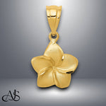 Load image into Gallery viewer, 14K Yellow Gold Plumeria Floral Charm Pendant with Necklace Chain Options
