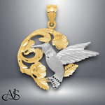 Load image into Gallery viewer, 14K Two-tone Gold Hummingbird Charm with Necklace Chain Options
