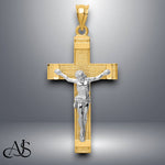 Load image into Gallery viewer, 14K Two-tone Gold INRI Crucifix Pendant with Necklace Chain Options
