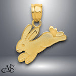 Load image into Gallery viewer, 14K Yellow Gold Rabbit Charm with Necklace Chain Options
