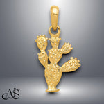 Load image into Gallery viewer, 14K Yellow Gold 3-D Cactus Pendant with Necklace Chain Options
