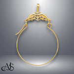 Load image into Gallery viewer, 14K Yellow Gold Double Dolphins Charm Holder Pendant with Necklace Chain Options
