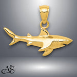 Load image into Gallery viewer, 14K Yellow Gold Shark Pendant with Necklace Chain Options

