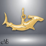 Load image into Gallery viewer, 14K Yellow Gold Hammerhead Shark Charm with Necklace Chain Options
