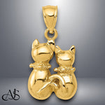 Load image into Gallery viewer, 14K Yellow Gold Cat Pendant with Necklace Chain Options
