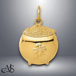 Load image into Gallery viewer, 14K Yellow Gold Pot of Gold Charm with Necklace Chain Options
