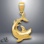 Load image into Gallery viewer, 14K Yellow Gold Shark Pendant with Necklace Chain Options
