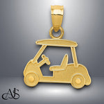 Load image into Gallery viewer, 14K Yellow Gold Golf Cart Charm with Necklace Chain Options
