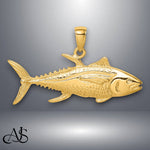 Load image into Gallery viewer, 14K Yellow Gold fin Tuna Fish Pendant with Necklace Chain Options
