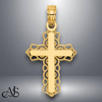 Load image into Gallery viewer, 14K Yellow Gold Budded Cross Charm with Necklace Chain Options
