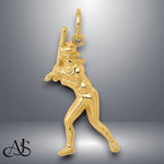 Load image into Gallery viewer, 14K Yellow Gold Female Baseball Batter Charm with Necklace Chain Options
