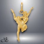 Load image into Gallery viewer, 14K Yellow Gold Ballerina Charm with Necklace Chain Options
