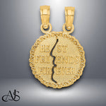 Load image into Gallery viewer, 14K Yellow Gold BEST FRIENDS FOREVER Break apart Charm with Necklace Chain Options
