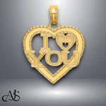 Load image into Gallery viewer, 14K Yellow Gold I HEART YOU Charm with Necklace Chain Options
