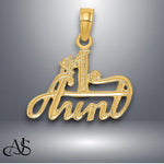 Load image into Gallery viewer, 14K Yellow Gold #1 AUNT Charm with Necklace Chain Options

