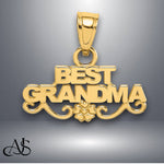 Load image into Gallery viewer, 14K Yellow Gold BEST GRANDMA Pendant with Necklace Chain Options
