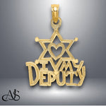 Load image into Gallery viewer, 14K Yellow Gold I HEART MY DEPUTY Charm with Necklace Chain Options
