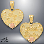 Load image into Gallery viewer, 14K Two-tone Gold "Big Sister or Little Sister" Heart Pendant with Necklace Chain Options
