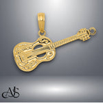 Load image into Gallery viewer, 14K Yellow Gold Guitar Pendant with Necklace Chain Options
