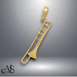 Load image into Gallery viewer, 14K Yellow Gold Trombone Pendant with Necklace Chain Options
