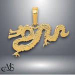 Load image into Gallery viewer, 14K Yellow Gold Dragon Pendant with Necklace Chain Options
