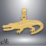 Load image into Gallery viewer, 14K Yellow Gold Textured Alligator Pendant with Necklace Chain Options
