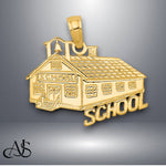 Load image into Gallery viewer, 14K Yellow Gold School House Pendant with Necklace Chain Options
