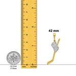 Load image into Gallery viewer, 14K Yellow Gold w/Rhodium Solid Polished Hockey Stick Pendant with Necklace Chain Options
