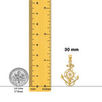 Load image into Gallery viewer, 14K Yellow Gold or White Gold Anchor and Wheel Pendant with Necklace Chain Options
