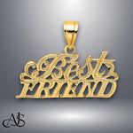 Load image into Gallery viewer, 14K Yellow Gold or White Gold BEST FRIEND Charm with Necklace Chain Options
